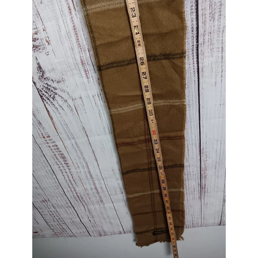CASHMERE FINISH - 100% ACRYLIC - BROWN PLAID SCARF!